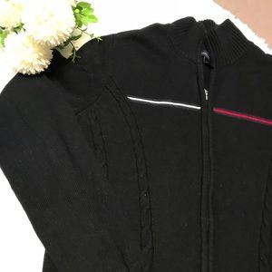 Tommy Hilfiger black zipper sweater Sz Small